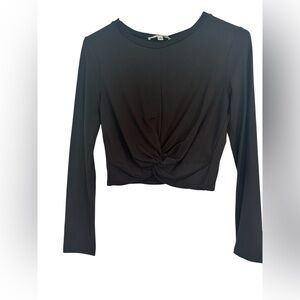 Gaze Black Twist Front Blouse